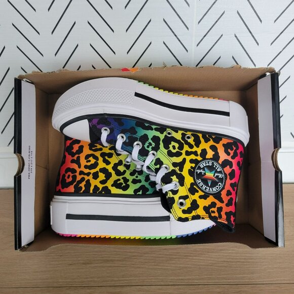 ⭐Converse Chuck Taylor Lift Platform Pride Sz 5 Men's Shoes Leopard A15782C ⭐ - Picture 7 of 11